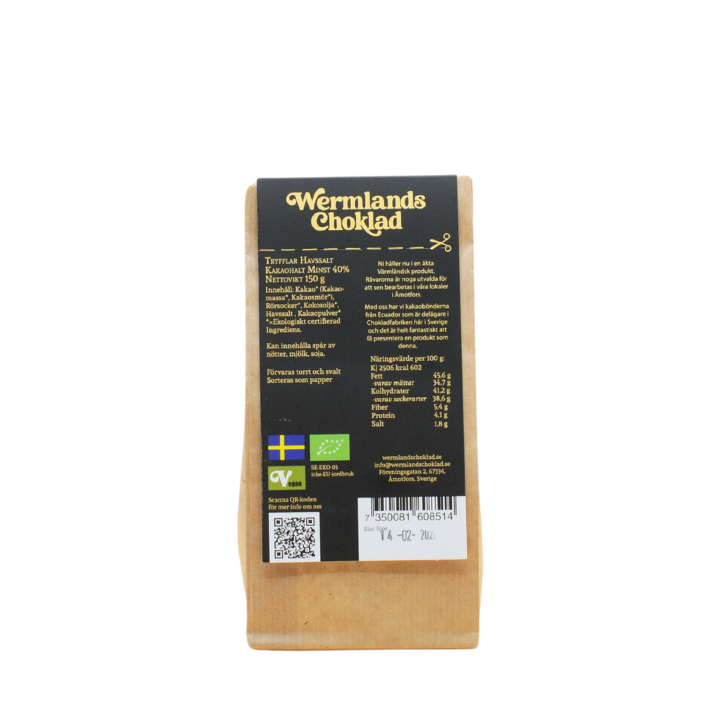 Wermlandschoklad Ekologisk Chokladtryffel - Havsalt, Rawchokladfabriken