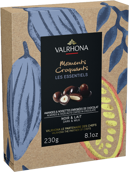 Chokladdragerade Mandlar och Hasselnötter Valrhona 230g