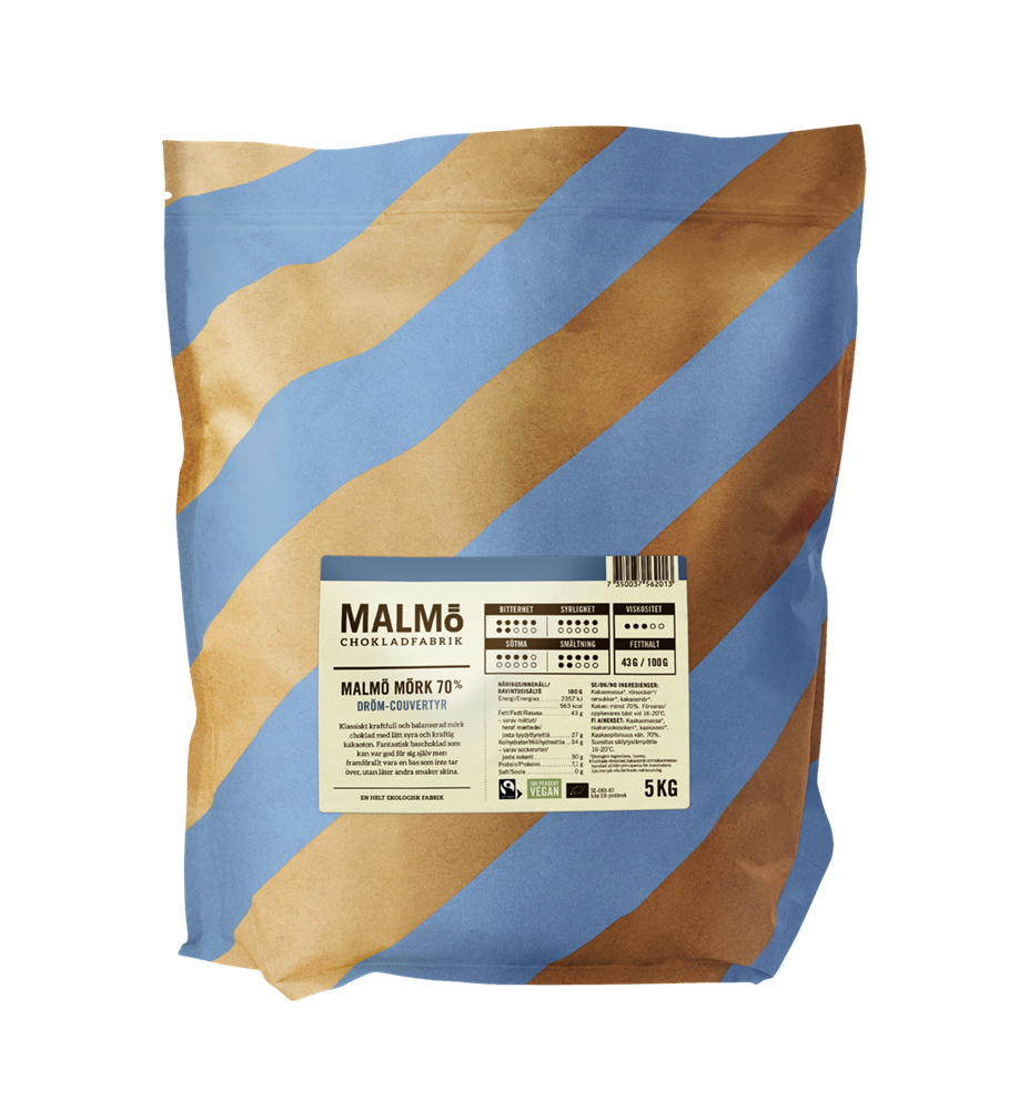 Mörk Choklad 70% EKO, 5kg, Malmö Chokladfabrik
