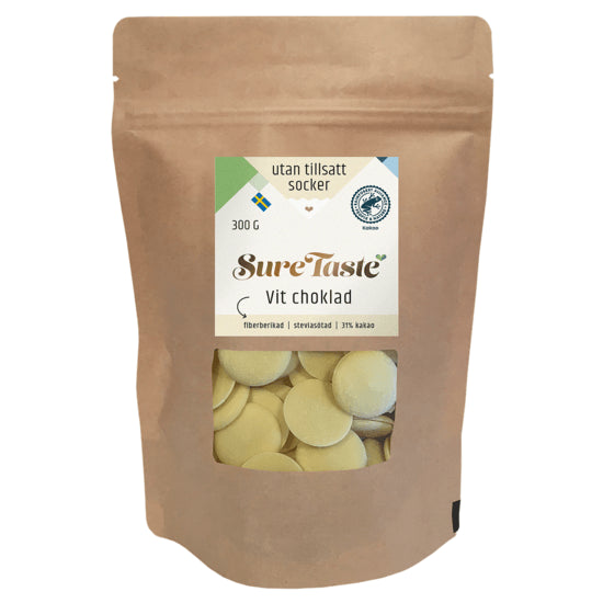 Pellets Vit Choklad sockerfri 300g