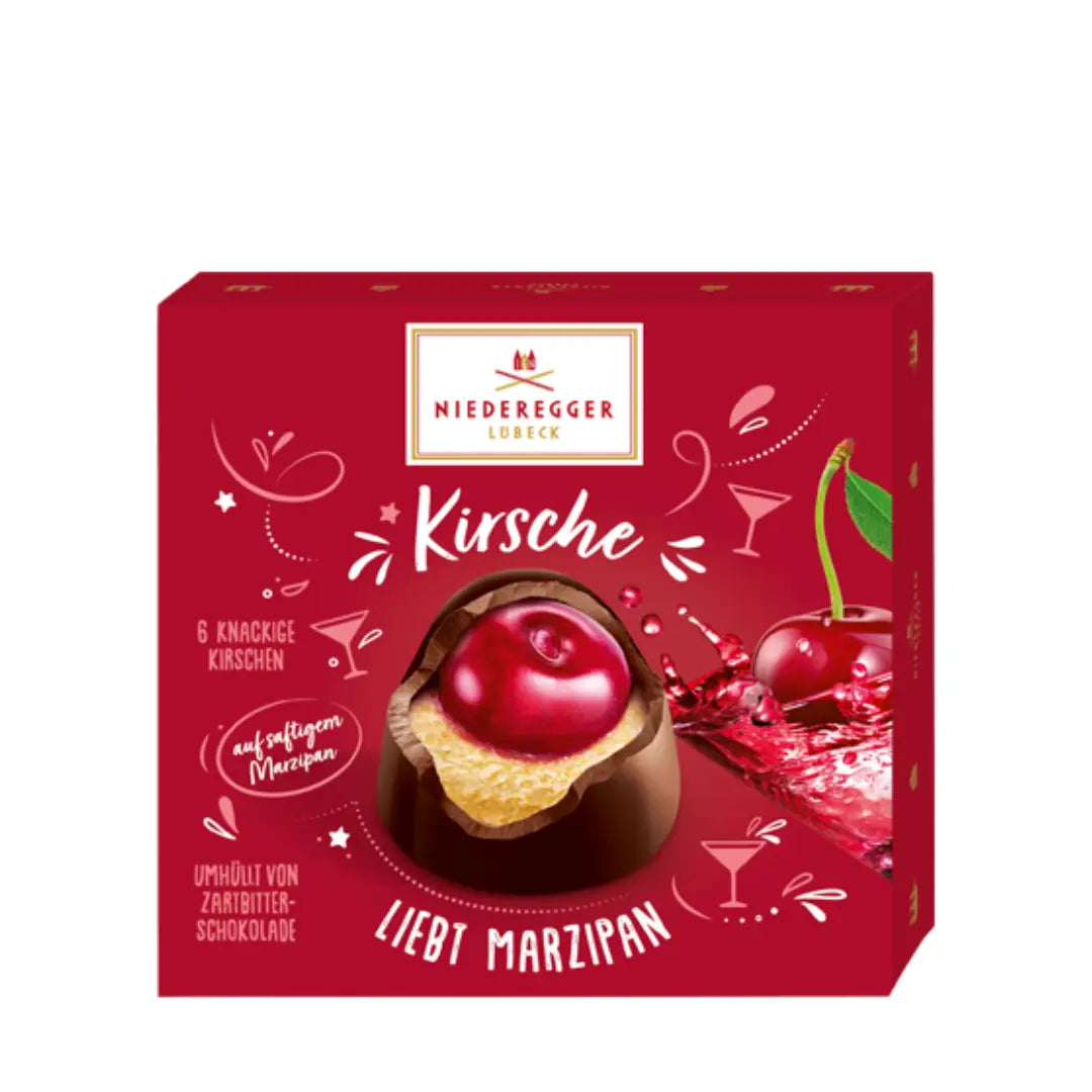 Marsipanpraliner med körsbär 108g Niederegger