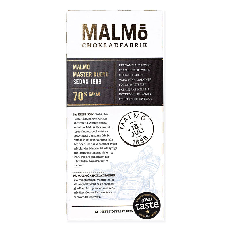 Malmö Master Blend 70%, 80G, Malmö Chokladfabrik