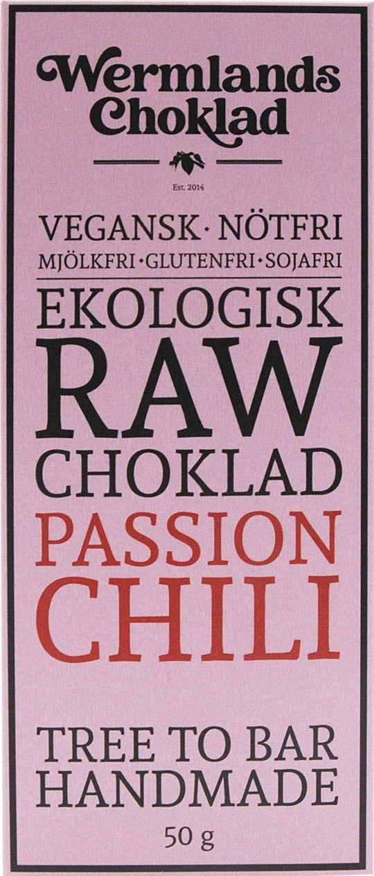 WermlandsChoklad Rawchoklad Passion Chili 73% 50g