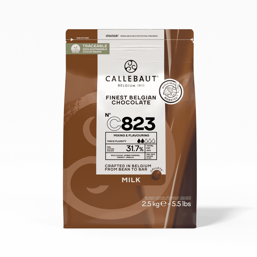 Callebaut C823 milk chocolate 33.6% 2.5kg resealable pouch
