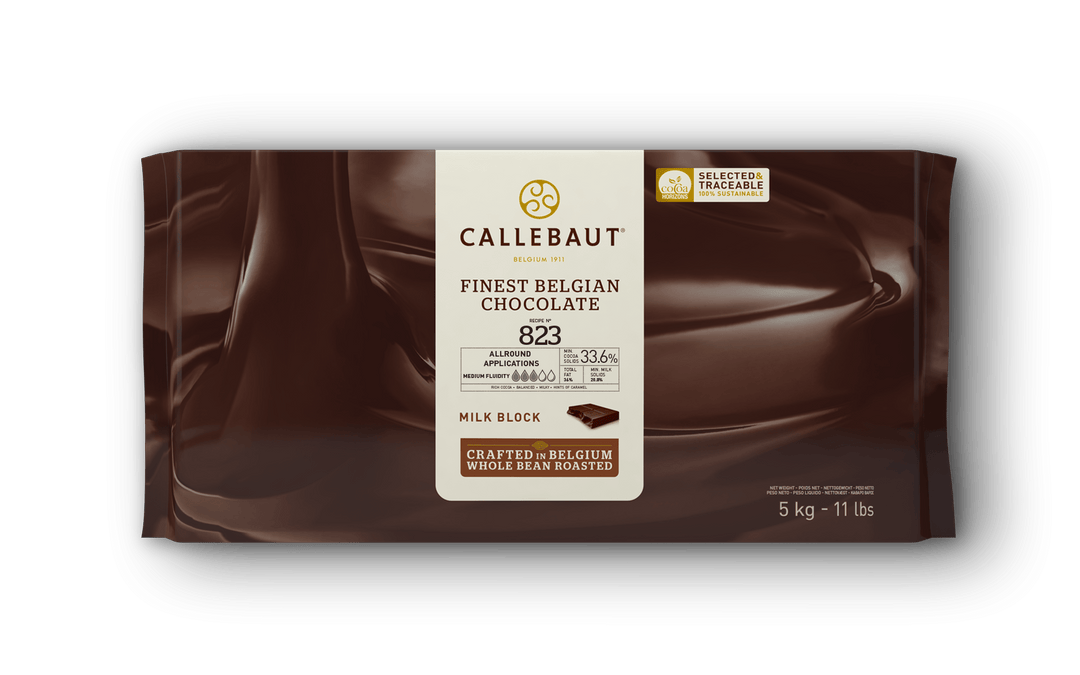 Callebaut 823 milk chocolate block 5kg with 33.6% cocoa