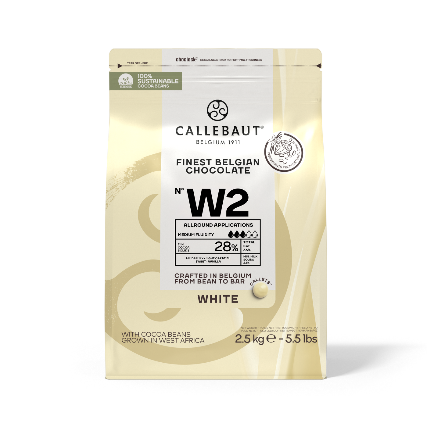 Vit Chokladcouvertyr 28% 2,5Kg, Callebaut
