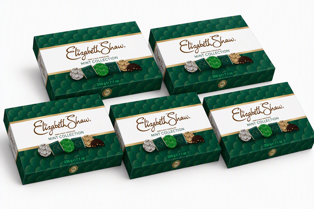 Elizabeth Shaw Mint Collection chokladask med 200g pepparmintchoklad i elegant presentförpackning