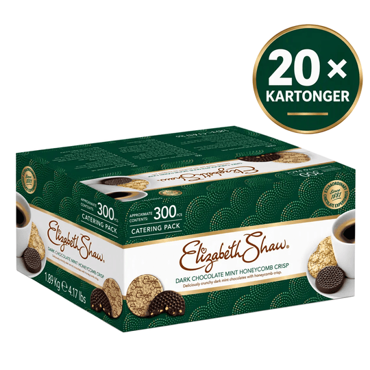 Elizabeth Shaw Mint Crisp Mörk Choklad catering box, 20 boxes of 300 dark chocolate mint honeycomb crisps