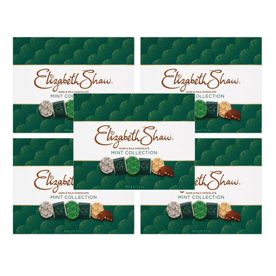 5 Askar - Mint Collection, 200g, Elizabeth Shaw - Lyxig Mintchoklad i Elegant Presentask