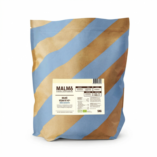 Malmö Chokladfabrik Vegansk Vit Choklad 40% EKO 5kg