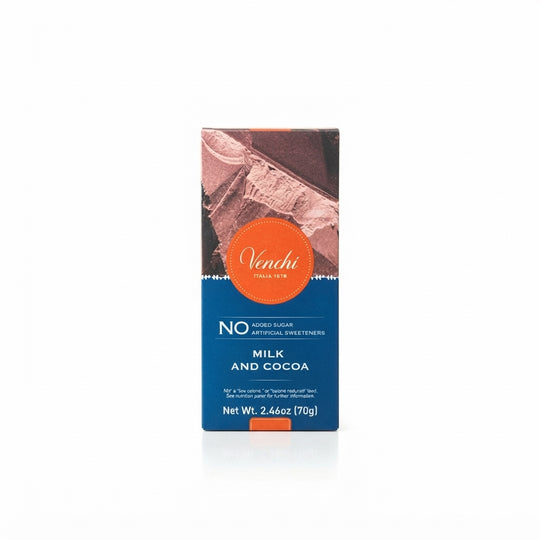 Venchi Mjölkchoklad utan tillsatt socker, med hela hasselnötter 100g