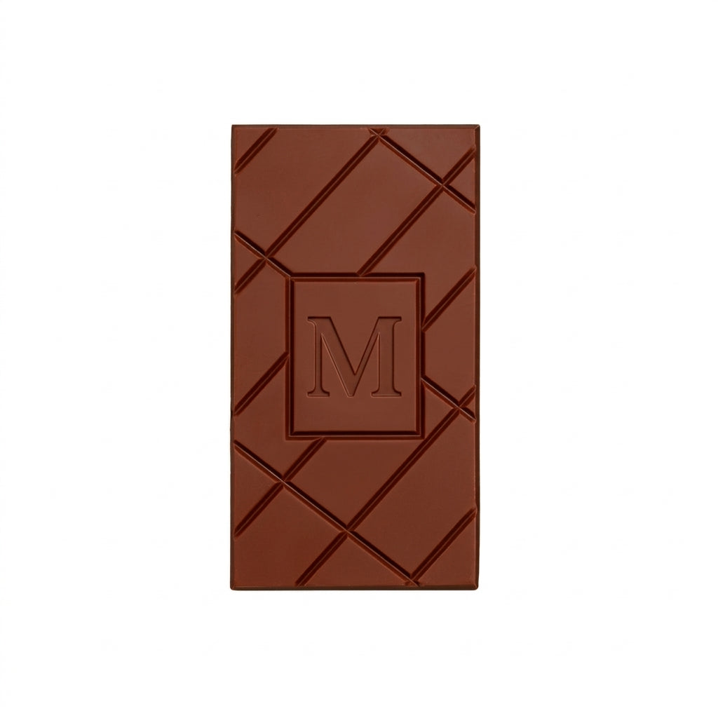 Marou Ba Ria 69% mörk choklad med ingefära och limeskal, detaljbild av plattan