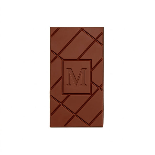 Marou Ba Ria 69% mörk choklad med ingefära och limeskal, detaljbild av plattan