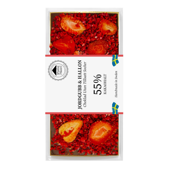 Förpackad sockerfri chokladkaka med bär, 55% kakohalt