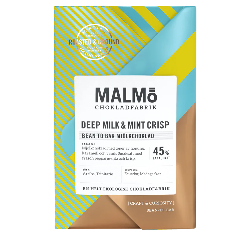 Deep Milk & mint Crisp 45% Craft Malmö Chokladfabrik