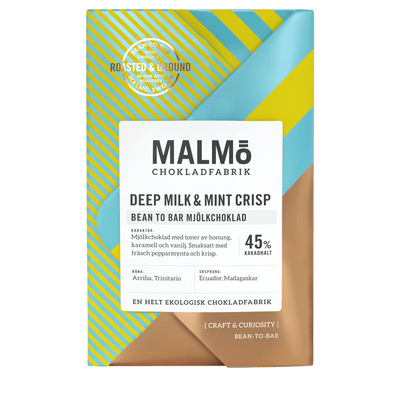 Deep Milk & mint Crisp 45% Craft Malmö Chokladfabrik