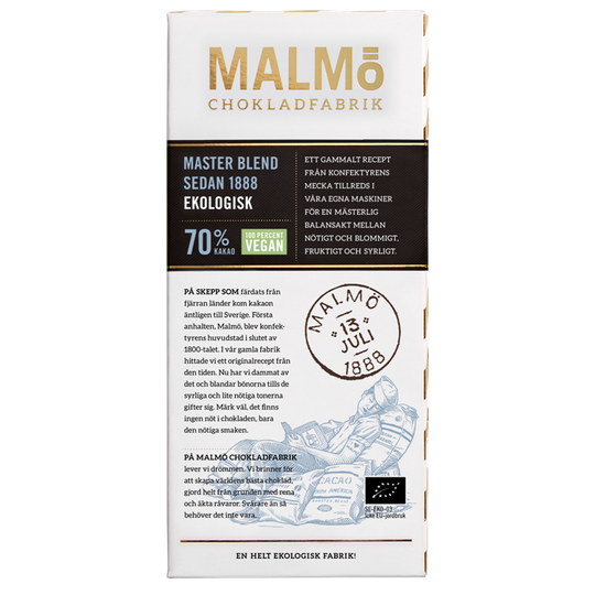 Malmö Chokladfabrik Master Blend 70% EKO 80g