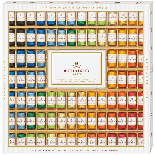 Niederegger Klassiska Marsipanpraliner i ask med 86 stycken, blandade smaker