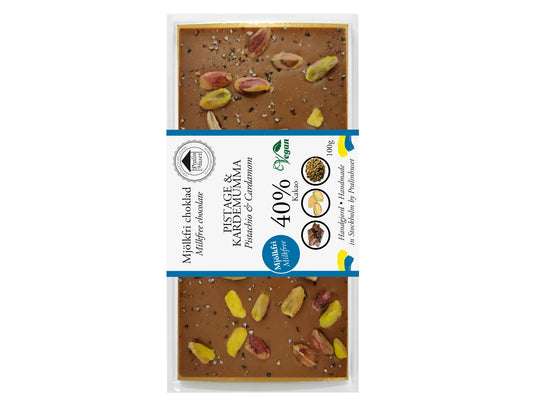 Mjölkfri Pistage & Kardemumma 40%, 100G, Pralinhuset
