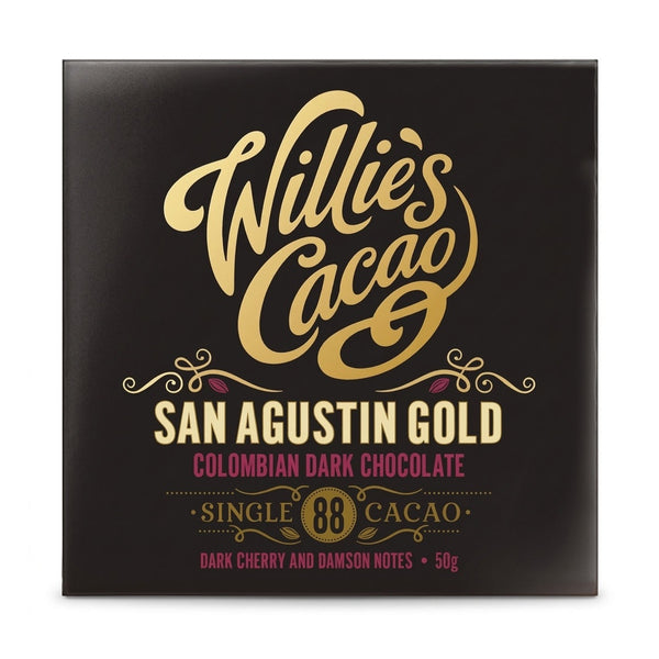 Willie's Cacao San Agustin Gold 88% dark chocolate bar packaging