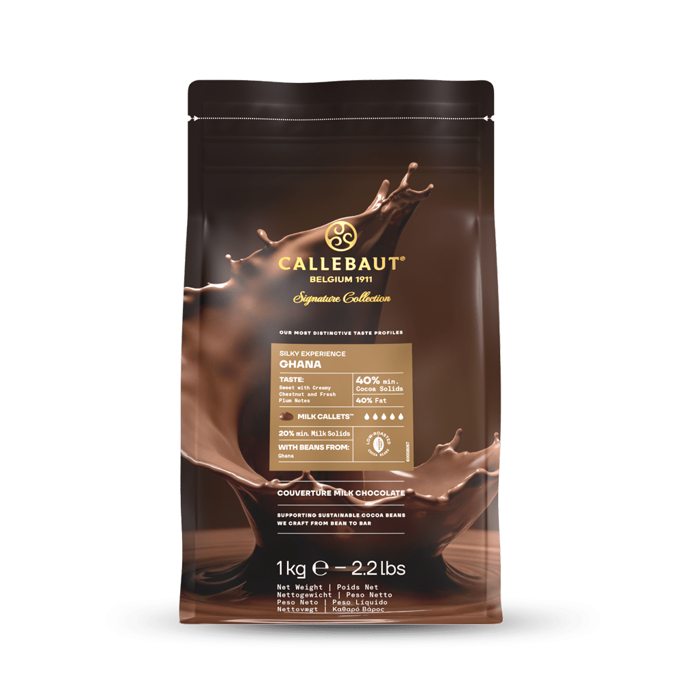 Callebaut Silky Ghana Milk Chocolate 40% Cocoa 1kg pouch