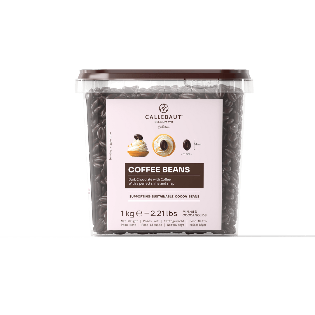 Callebaut dark chocolate coffee beans 47% cocoa 1kg tub