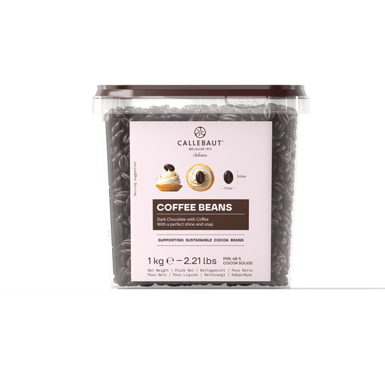 Callebaut dark chocolate coffee beans 47% cocoa 1kg tub