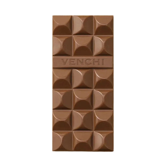 Venchi mjölkkaka med geometriskt mönster och präglad logotyp