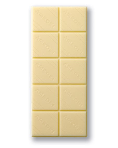 Chokladshopen Amedei Toscano vit chokladkaka med 29% kakaosmör, äkta vanilj och krämig textur.