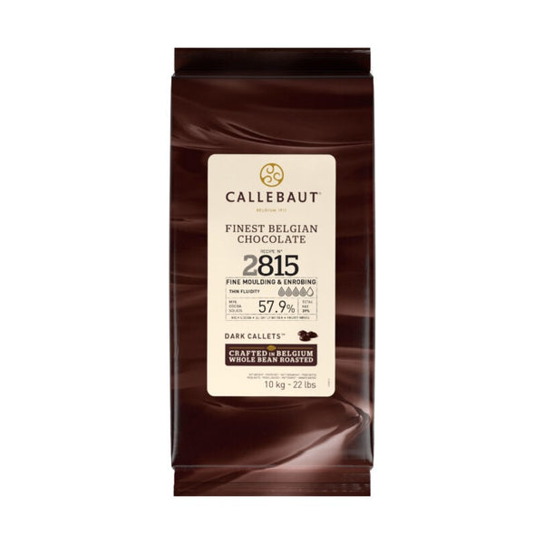 Chokladshopen Callebaut 2815 mörk chokladcouvertyr 57,9% i 10kg förpackning för professionell bakning och praliner.
