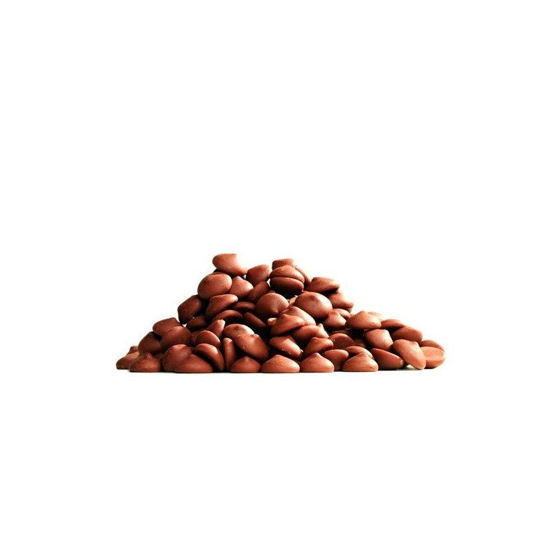 Chokladshopen Callebaut Malchoc mjölkchoklad i form av små chokladpellets utan tillsatt socker för bakning.