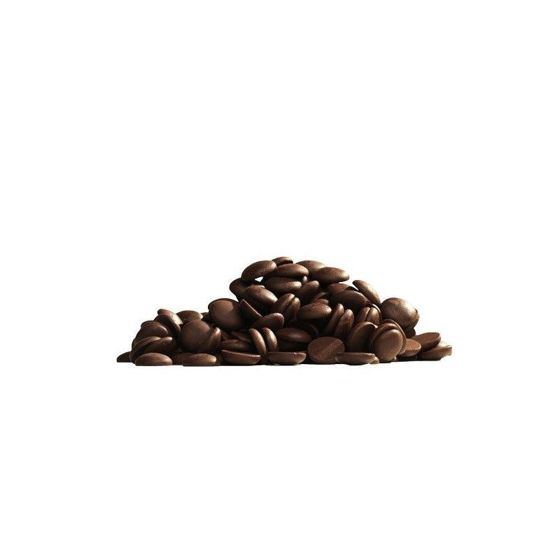 Chokladshopen Callebaut 2815 mörk choklad i form av smidiga chokladknappar med 57,9% kakaohalt för bakning.
