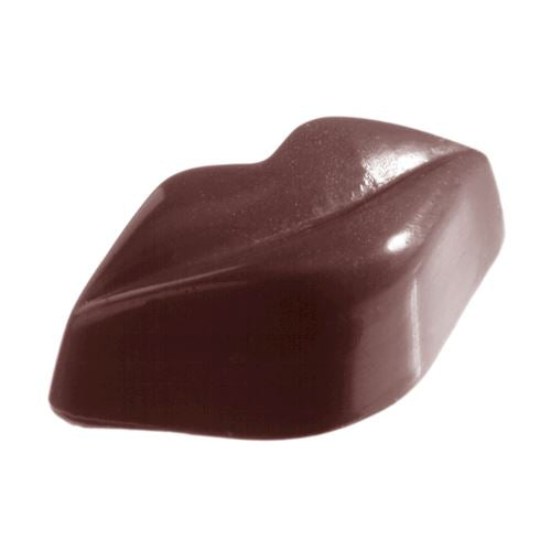 Läppformad chokladpralin med blank finish från Chocolate World pralinform