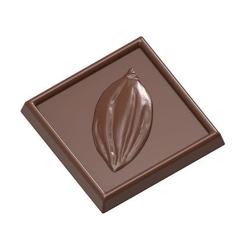 Brun pralinform med kakaobönemotiv för eleganta chokladpraliner
