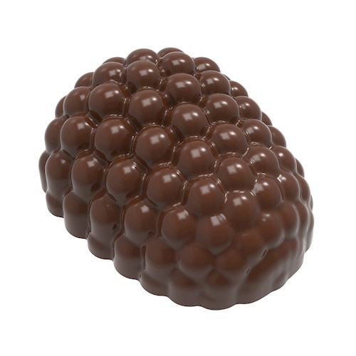 Brun chokladpralin med bubble-acorn-textur