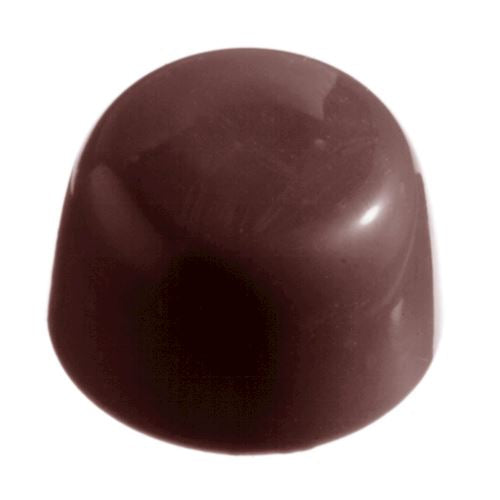 Glansig mörk chokladpralin i kupolform