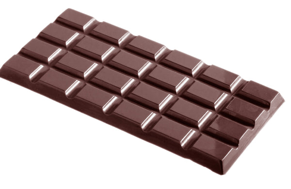 Mörk chokladkaka med rutnätstryck från Chocolate World