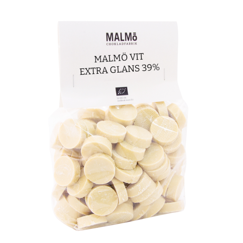 Extra Glans Vit 39%, 1kg, Malmö Chokladfabrik