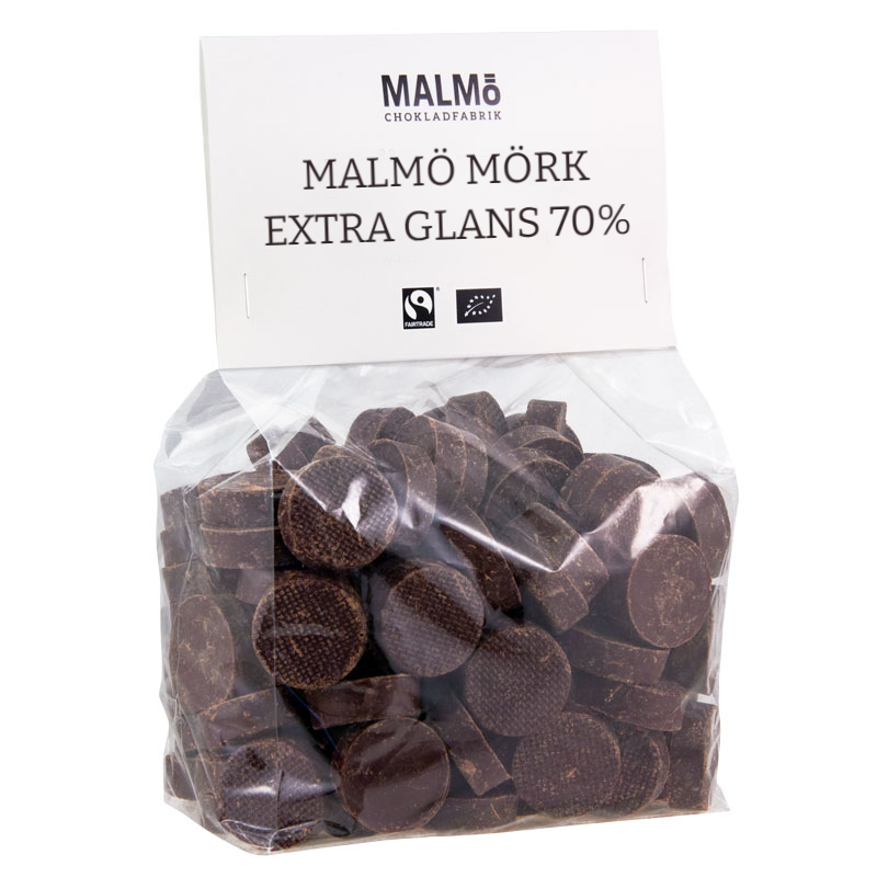 Extra Glans Mörk 70%, 1kg, Malmö Chokladfabrik