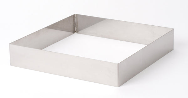 Kvadratisk rostfri stålram för choklad, 210x210 mm
