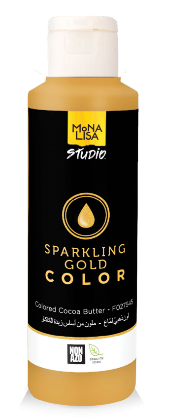 Mona Lisa Studio guld chokladfärg i plastflaska med etikett
