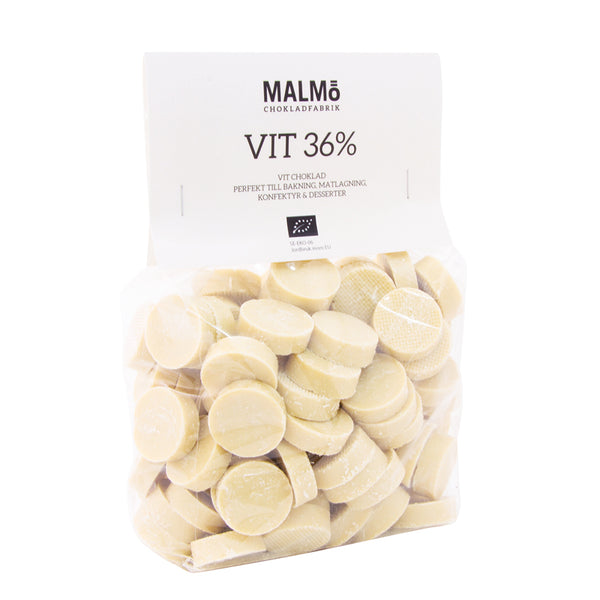 Malmö Chokladfabrik vit chokladpellets 1 kg ekologisk