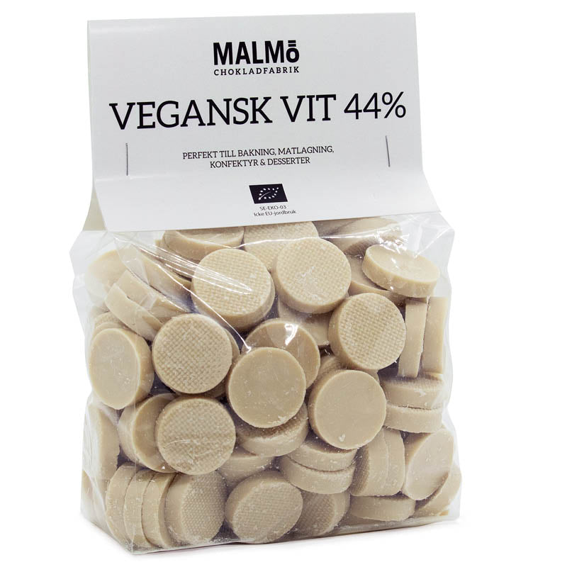 Vegansk Vit Choklad 44%, 1Kg, Malmö Chokladfabrik