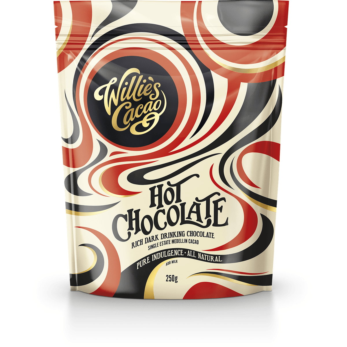 Willie’s Cacao drickchoklad förpackning 250g