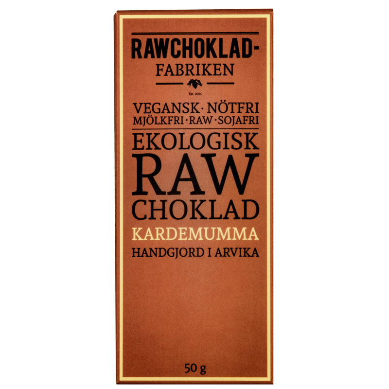 Rawchoklad Kardemumma 73%, 50G, Rawchokladfabriken