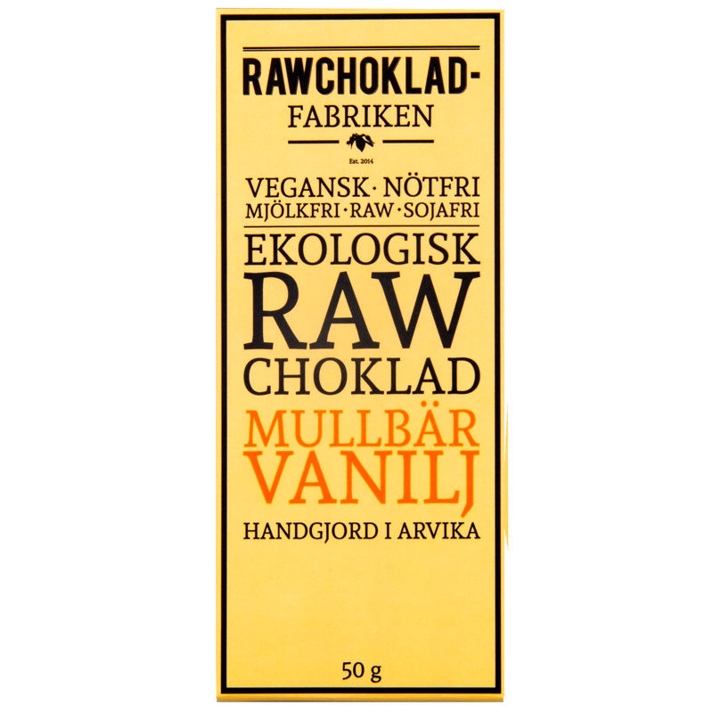 Rawchoklad Mullbär Vanilj 73%, 50G, Rawchokladfabriken